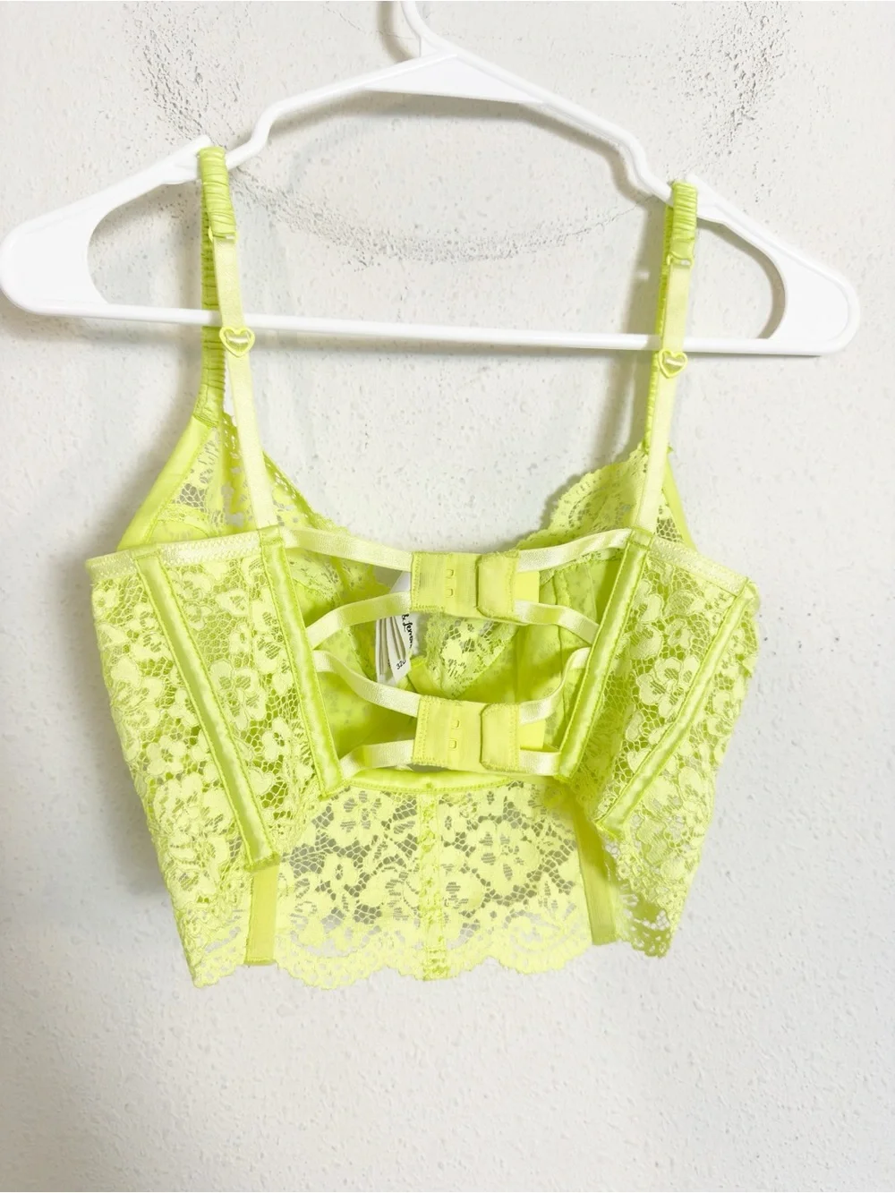 For Love And Lemons neon green creamsicle lace corset bra - Picture 3 of 5